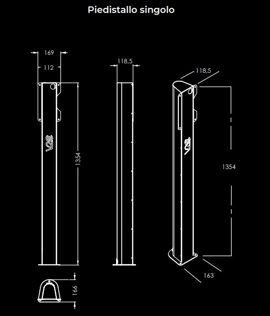 Piedistallo in acciaio inox nero per wallbox