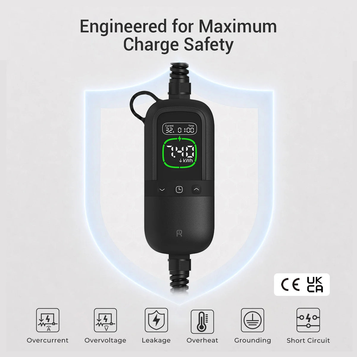 Caricatore portatile Rheidon PC200 Pro-7K4 — rheidon pc200 pro 7k4 portable ev charger safety protection